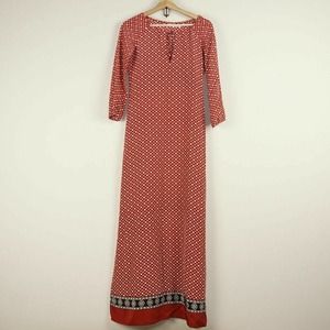 Nili Lotan Red Sleeved Cross Dot Dress S Altered